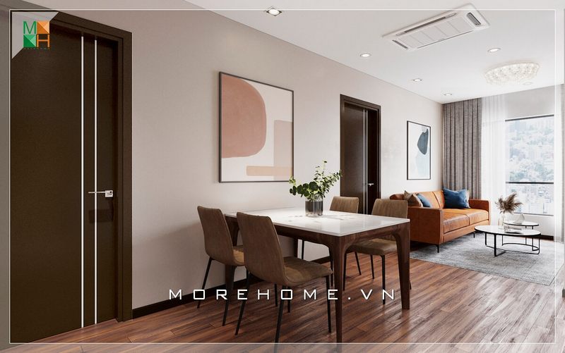 Tranh canvas cũng được sử dụng như một đồ nội thất khiến căn nhà chung cư đơn giản trở nên tiện nghi và hiện đại hơn.